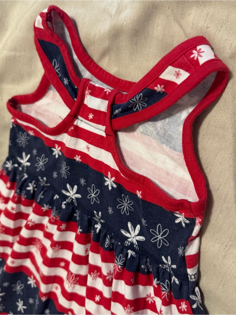 Healthtex Patriotic Dress 2T Red White Blue Flowers 4th of July - Picture 3 of 4